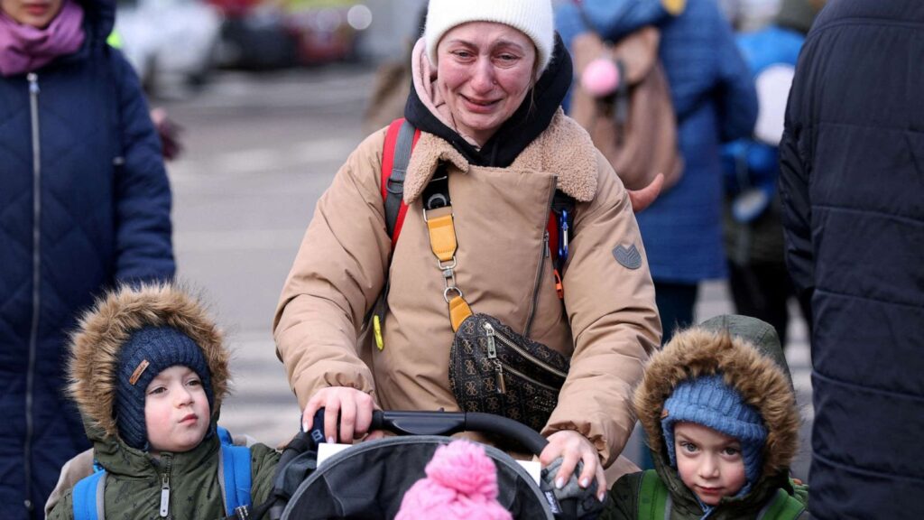 familia de refugiados